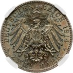Germany Saxony 2 Mark 1914 E NGC MS 64