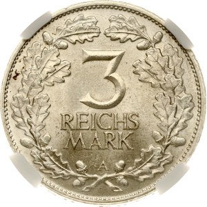 Germany Weimar Republic 3 Reichsmark 1925 A Rhineland NGC MS 65