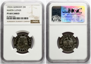 Germany Third Reich 2 Reichsmark 1933 A Martin Luther NGC PF 60 CAMEO