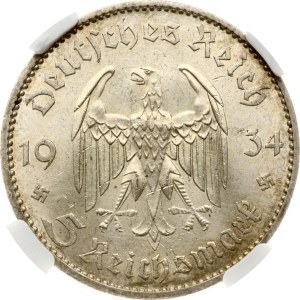 Germany Third Reich 5 Reichsmark 1934 A Potsdam Garrison Church NGC MS 63