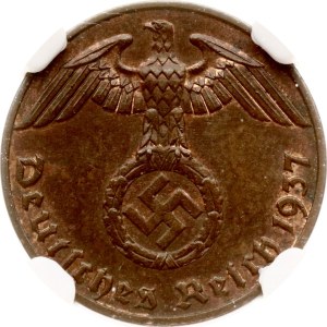 Germany Third Reich 1 Reichspfennig 1937 A NGC MS 62 BN
