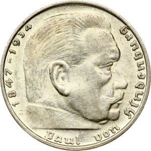 Germany Third Reich 2 Reichsmark 1938 E Hindenburg