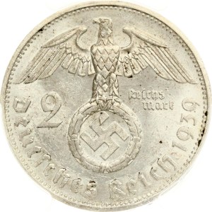 Germany Third Reich 2 Reichsmark 1939 F Hindenburg PCGS MS 62