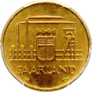 Germany Saar 10 Franken 1954 PCGS MS 66