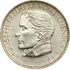 Germany Federal Republic 5 Mark 1957 JJoseph von Eichendorff