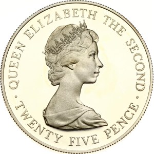 Guernsey Silver 25 Pence 1978 Royal Visit
