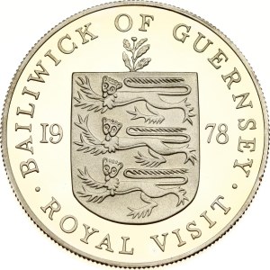 Guernsey Silver 25 Pence 1978 Royal Visit