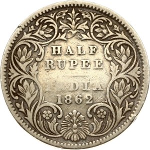 British India 1/2 Rupee 1862