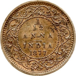 British India 1/12 Anna 1877 (B)
