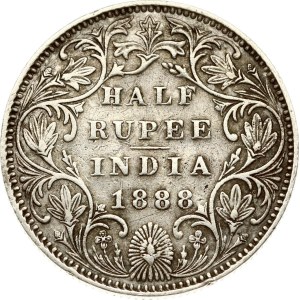 British India 1/2 Rupee 1888