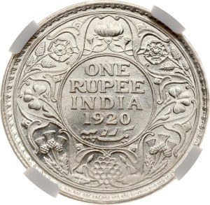 British India Rupee 1920 B NGC MS 64