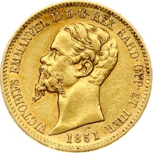 Italy Piedmont-Sardinia 20 Lire 1851 P
