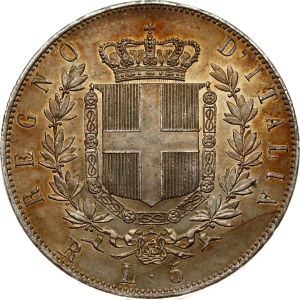 Italy 5 Lire 1876 R