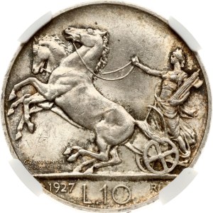 Italy 10 Lire 1927 R NGC MS 62