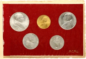 Italy Vatican City 1 - 100 Lire 1950 Jubilee Set Lot of 5 coins