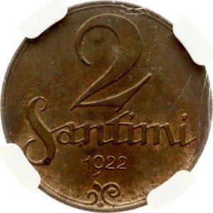 Latvia 2 Santimi 1922 NGC MS 64 BN