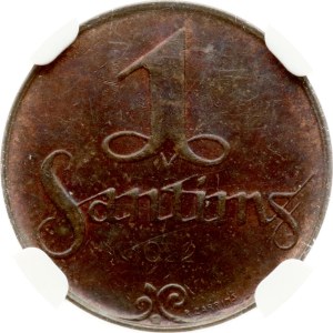 Latvia 1 Santims 1922 NGC MS 62 BN