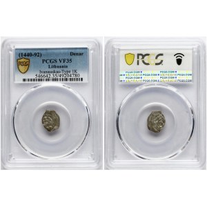 Lithuania Denar ND (1440-1492) Vilnius PCGS VF 35