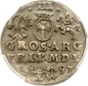 Lithuania Trojak 1597 Vilnius (R1) PCGS AU 53