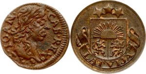 Lithuania Szelag 1661 TLB & Latvia 1 Santims 1924 Lot of 2 coins