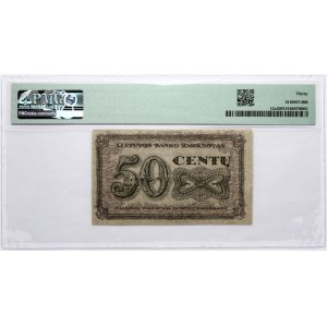 Lithuania 50 Centu 1922 PMG 30 Very Fine