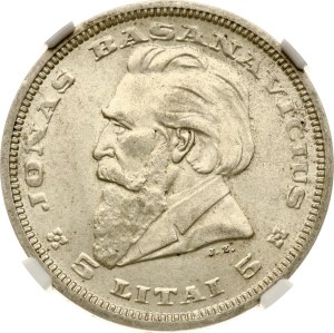 Lithuania 5 Litai 1936 Basanavicius NGC MS 61