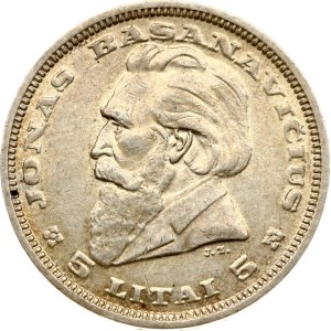 Lithuania 5 Litai 1936 Basanavicius
