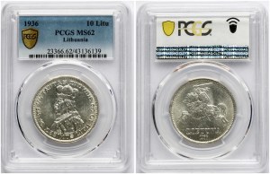 Lithuania 10 Litu 1936 Vytautas PCGS MS 62