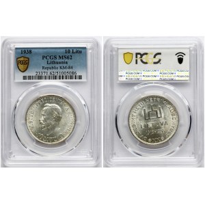 Lithuania 10 Litu 1938 Antanas Smetona PCGS MS 62