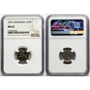 Lithuania 1 Litas 1991 NGC MS 62