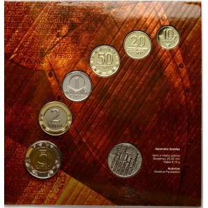 Lithuania 10 Centu - 5 Litai 2013 coins of the republic of Lithuania Set of 6 coins & token