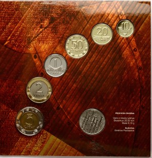 Lithuania 10 Centu - 5 Litai 2013 coins of the republic of Lithuania Set of 6 coins & token
