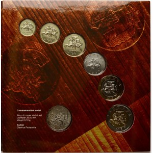 Lithuania 10 Centu - 5 Litai 2013 coins of the republic of Lithuania Set of 6 coins & token
