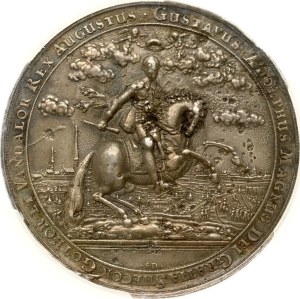 Livonia Sweden Commemorative Medal 20-th Anniversary of the Occupation of Riga 1641 (R3) PCGS AU Detail