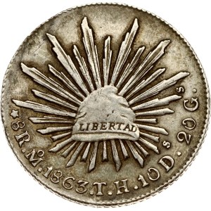 Mexico 8 Reales 1863 Mo TH