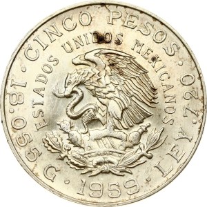 Mexico 5 Pesos 1959 Mo Centennial of Carranza's Birth