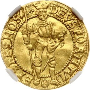 Netherlands West Friesland Ducat 1588 NGC AU DETAILS