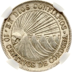 Nicaragua 10 Centavos 1914 H NGC MS 62