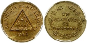 Nicaragua 1 Centavo 1943 PCGS MS 64