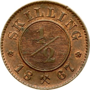 Norway 1/2 Skilling 1867