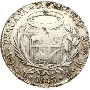 Perù 8 Reales 1843 LIMAE MB