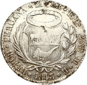 Peru 8 Reales 1843 LIMAE MB