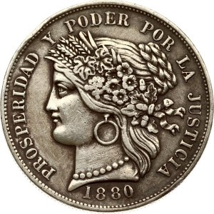Peru 5 Pesetas 1880 BF