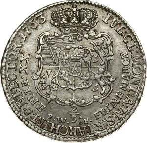 Saxony 2/3 Taler 1763 FWôF (R1)