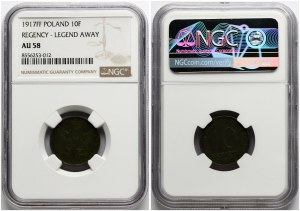 Poland 10 Fenigow 1917 FF NGC AU 58