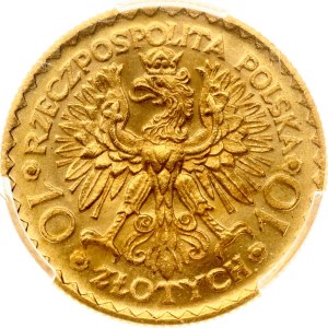 Poland 10 Zlotych 1925 Boleslaw Chrobry (R2) PCGS MS 65