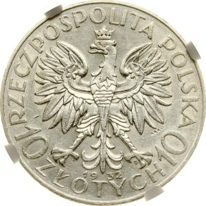 Poland 10 Zlotych 1932 MW NGC AU 53