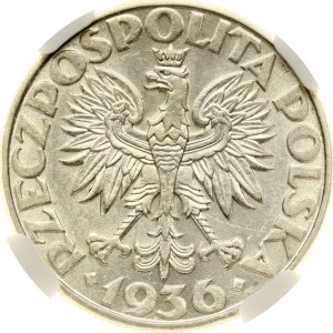 Poland 2 Zlote 1936 Gdynia Seaport NGC AU 55
