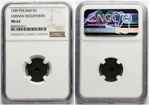 Poland 5 Groszy 1939 MW German Occupation NGC MS 62