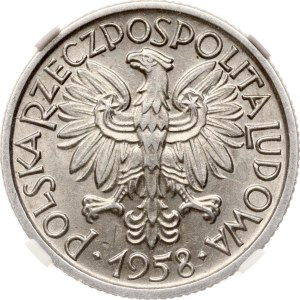 Poland 2 Zlote 1958 NGC MS 62